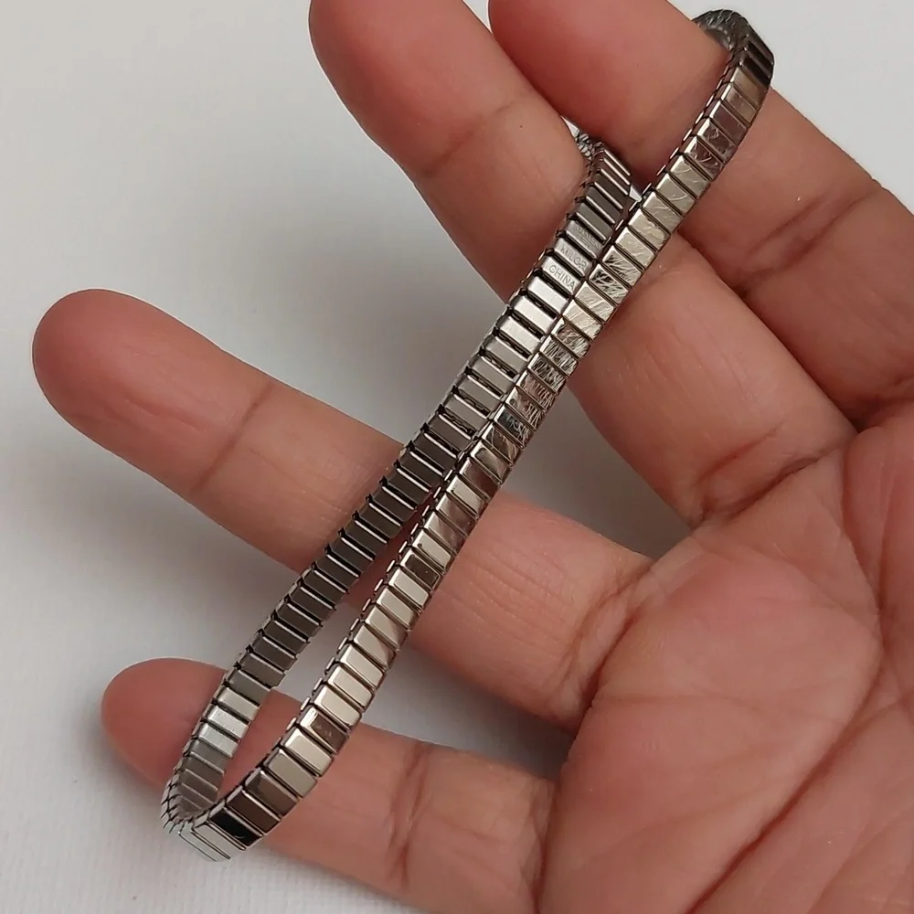 Milor Omega Watch Band Silver Tone Stainless Steel Anklet Or Bracelet - Picture 2 of 4